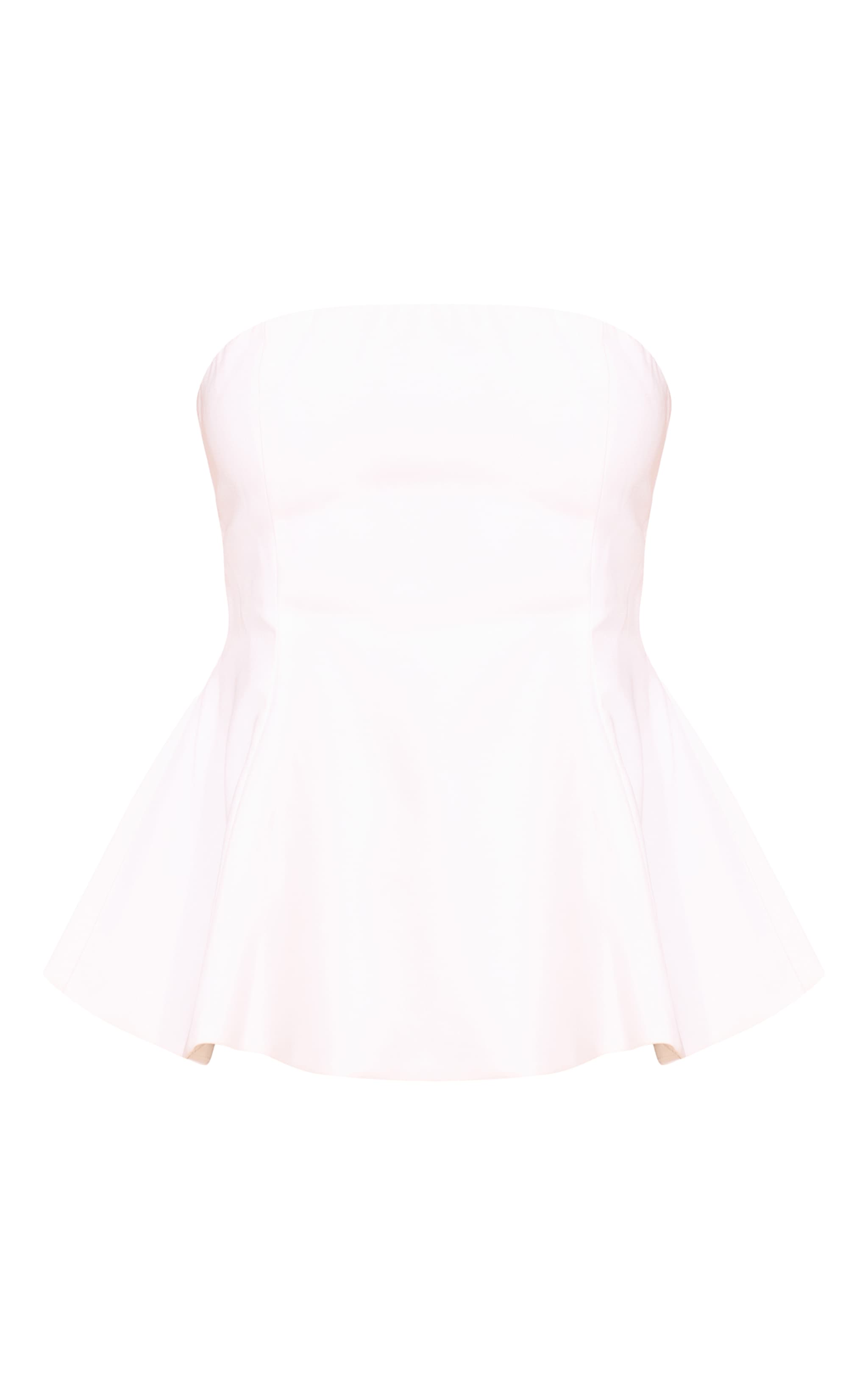 Top bustier structuré tissé blanc à ourlet péplum image 5