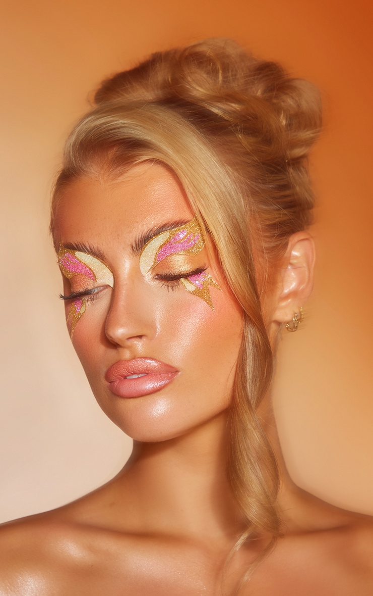In Your Dreams Gold Pink Butterfly Eye Stickers PrettyLittleThing