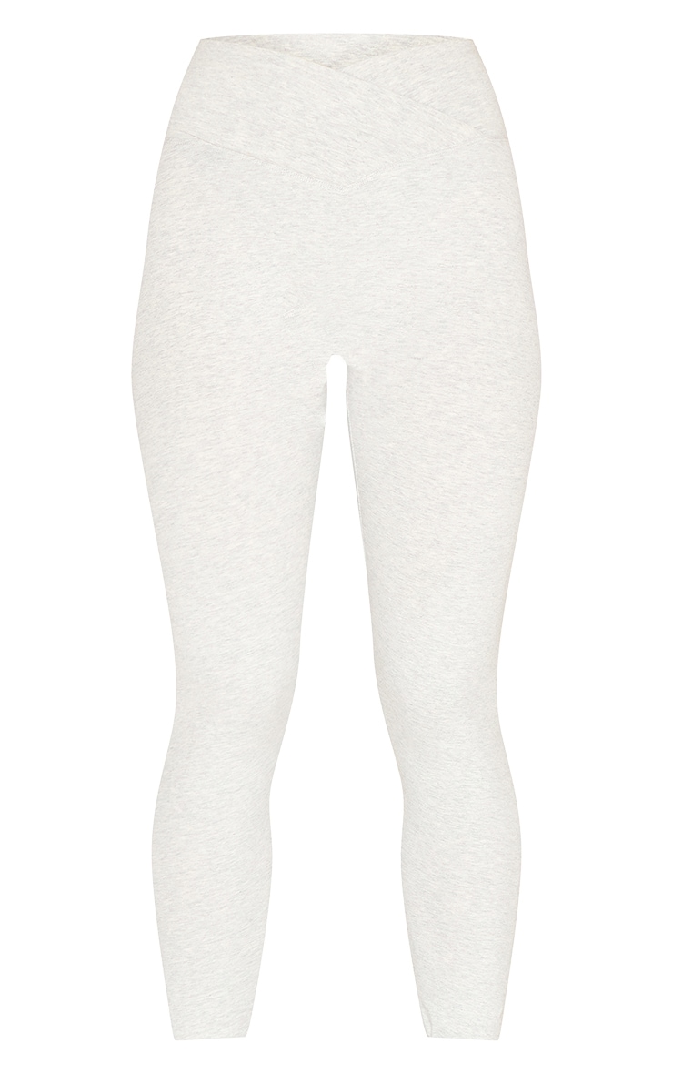 Ash Grey Sculpt Wrap Waist Gym Leggings image 5