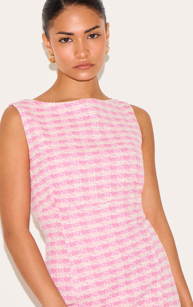 Petite Pale Rose Tweed A-line Dress image 4