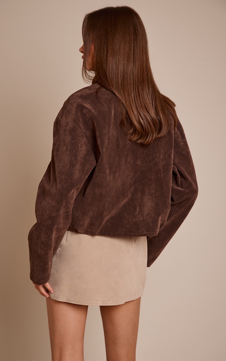 Sand Faux Suede Wrap Mini Skirt image 3