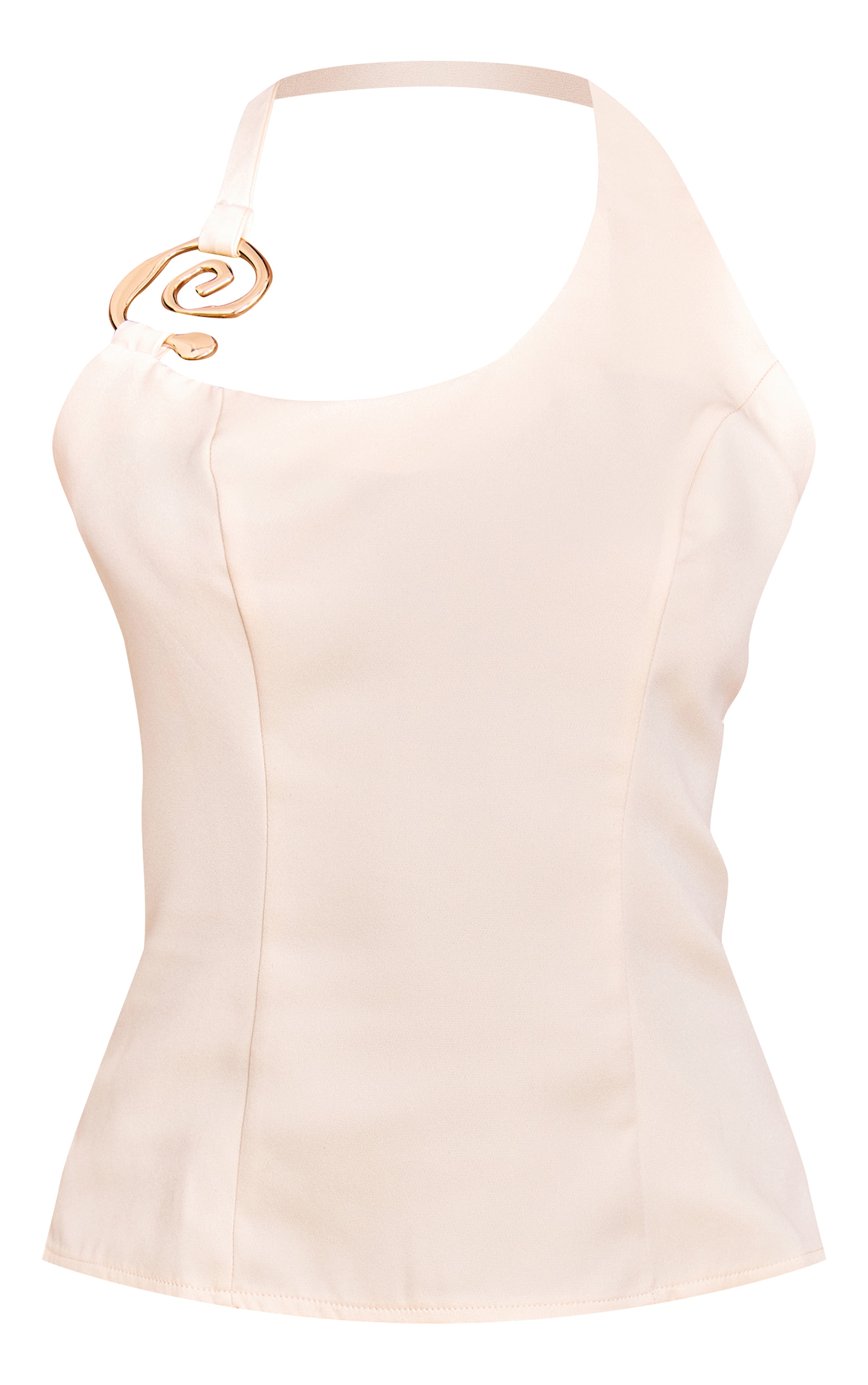 Cream Woven Hardware Long Top image 5