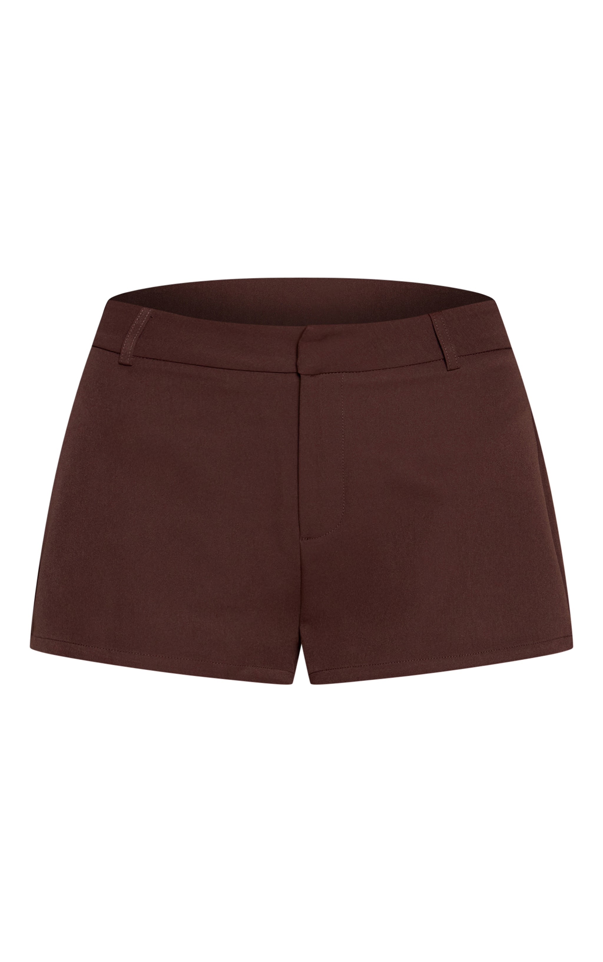Chocolate Tailored Low Rise Mini Shorts image 6