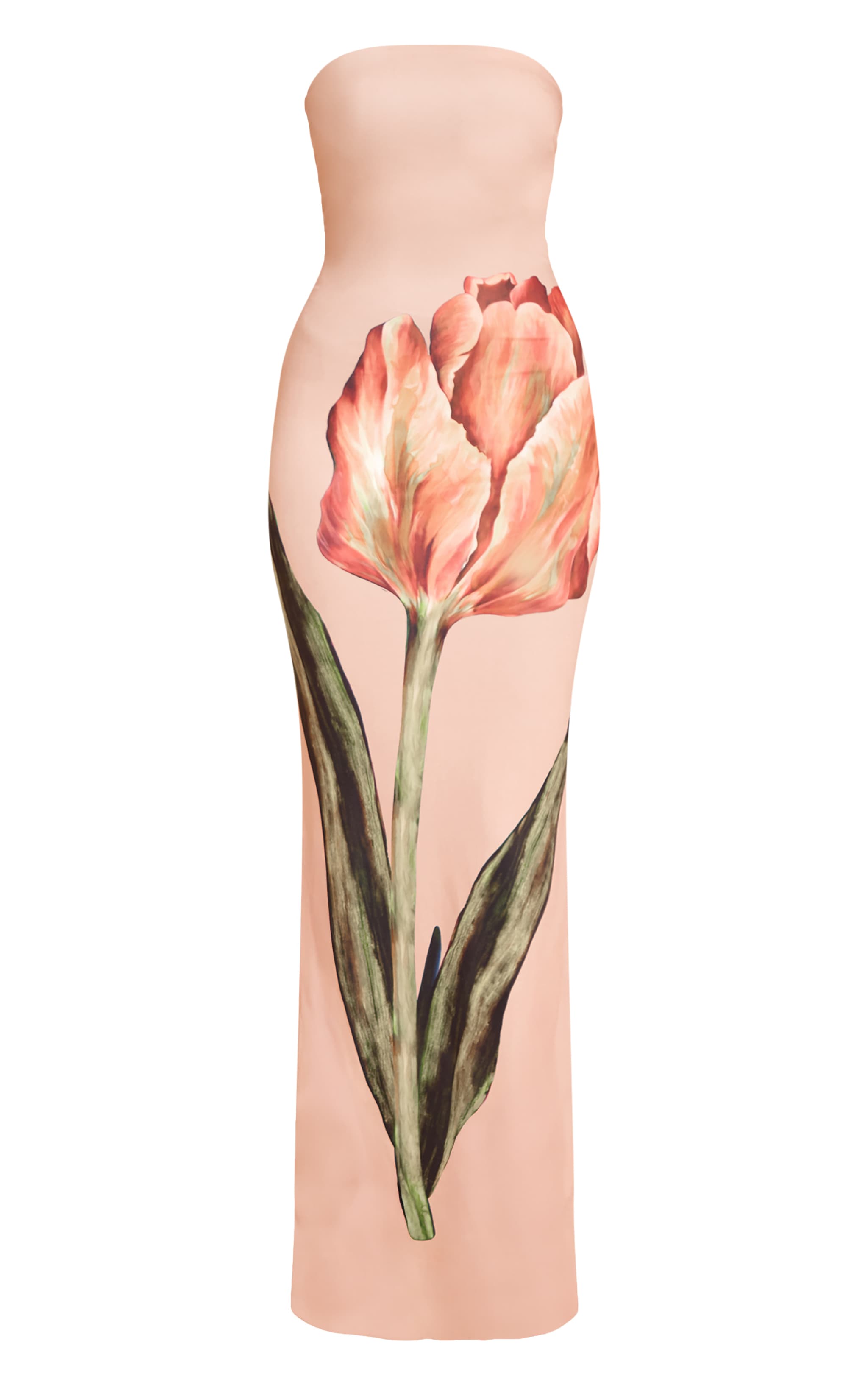 Stone Oversized Floral Print Bandeau Maxi Dress image 5