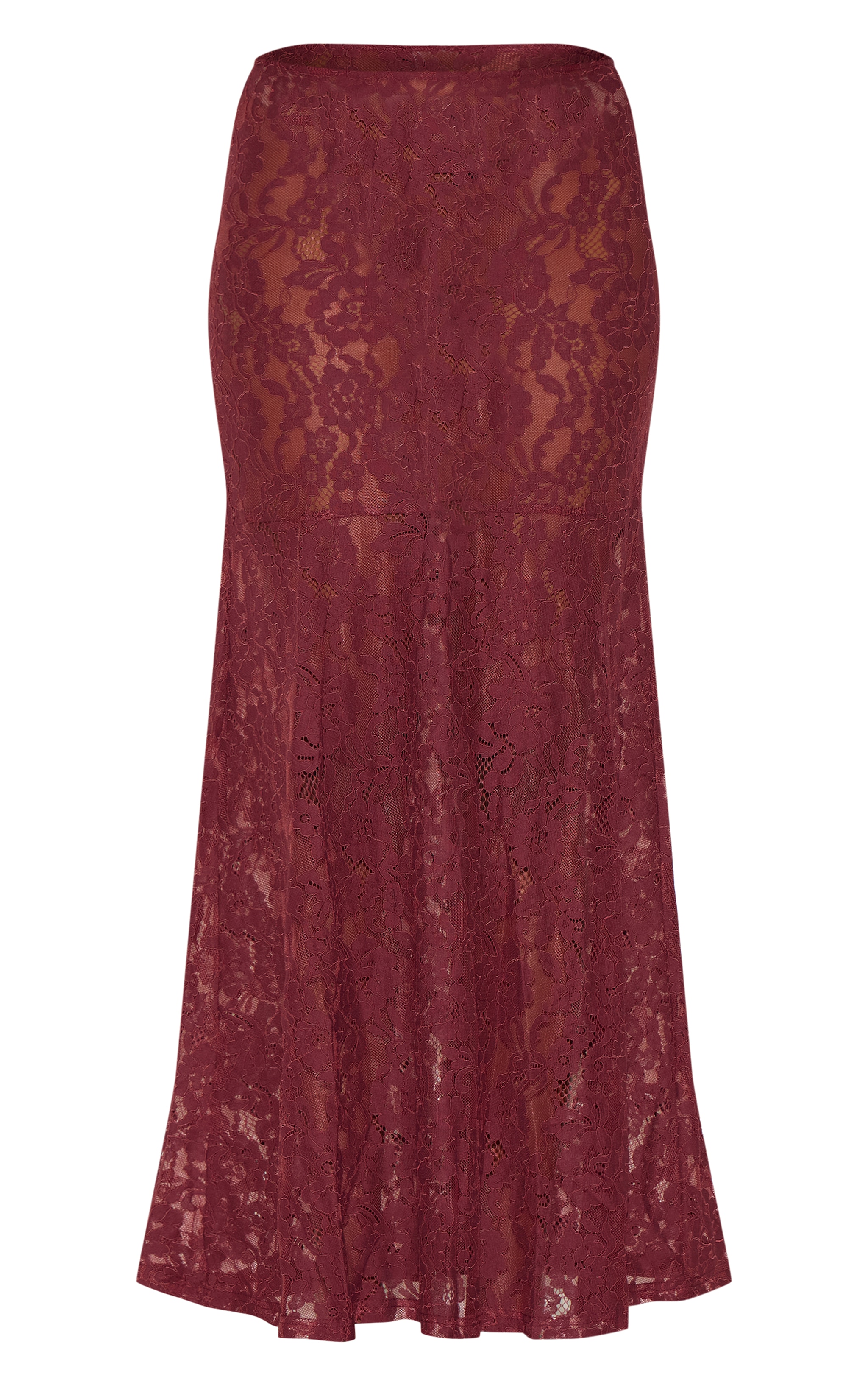 Plum Floral Lace Sheer Maxi Skirt image 5