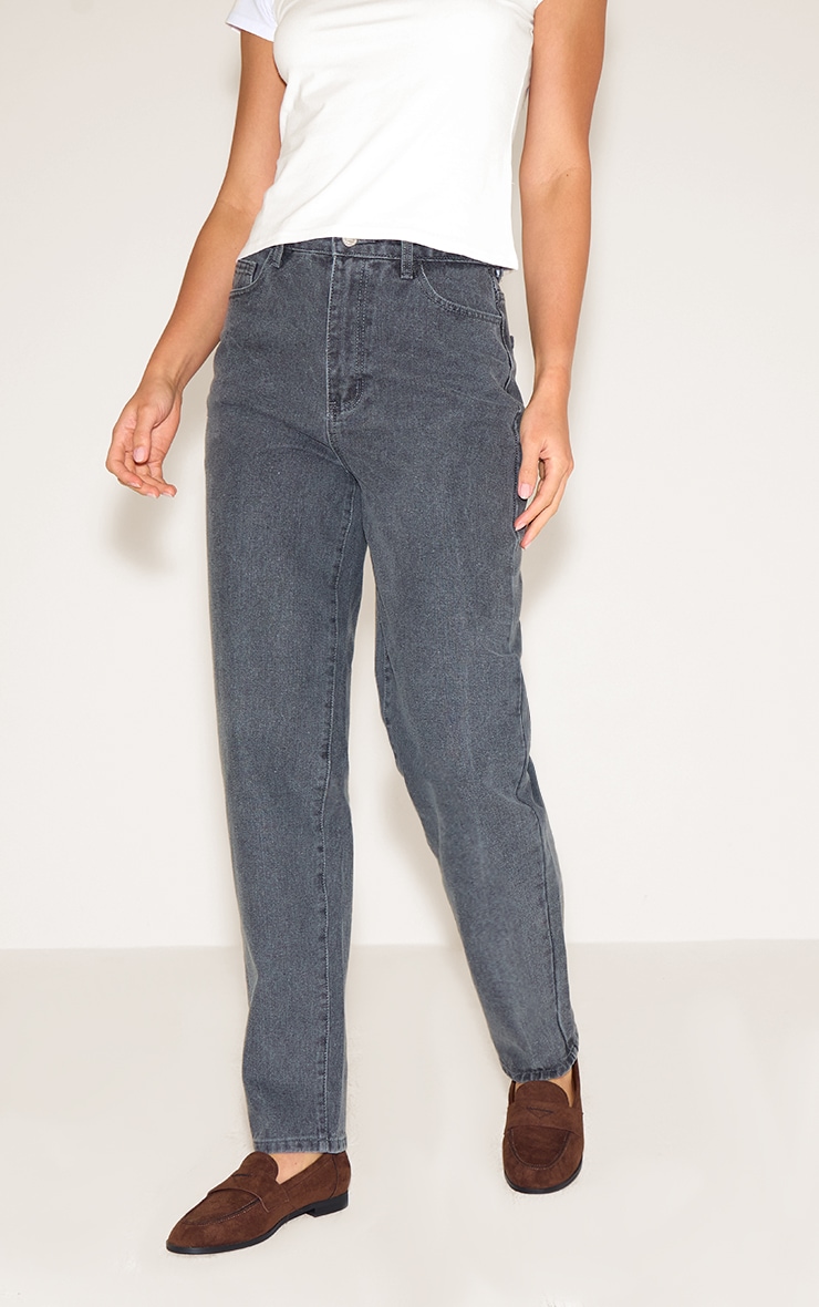 Tall Jean mom gris délavé à taille haute image 2