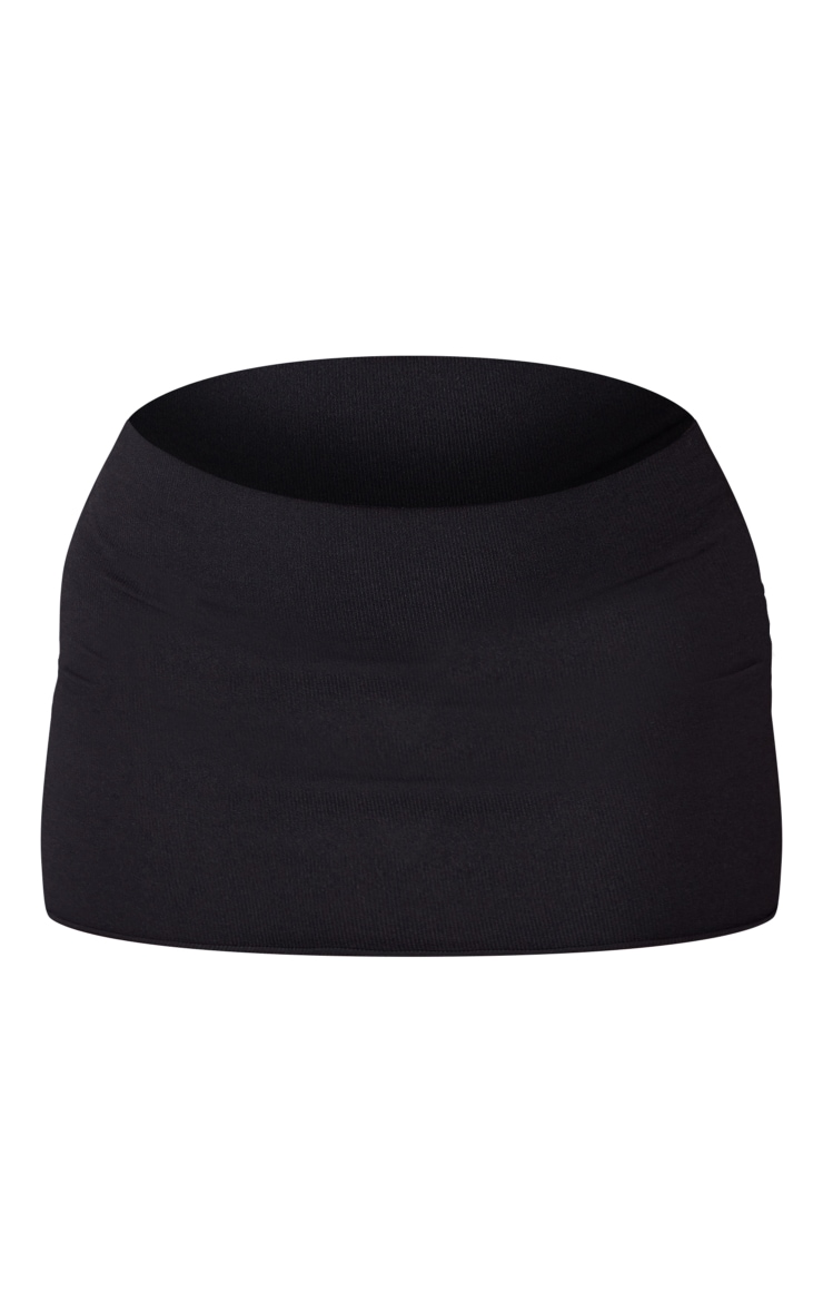 Shape Black Rib Raw Hem Micro Mini Skirt image 1