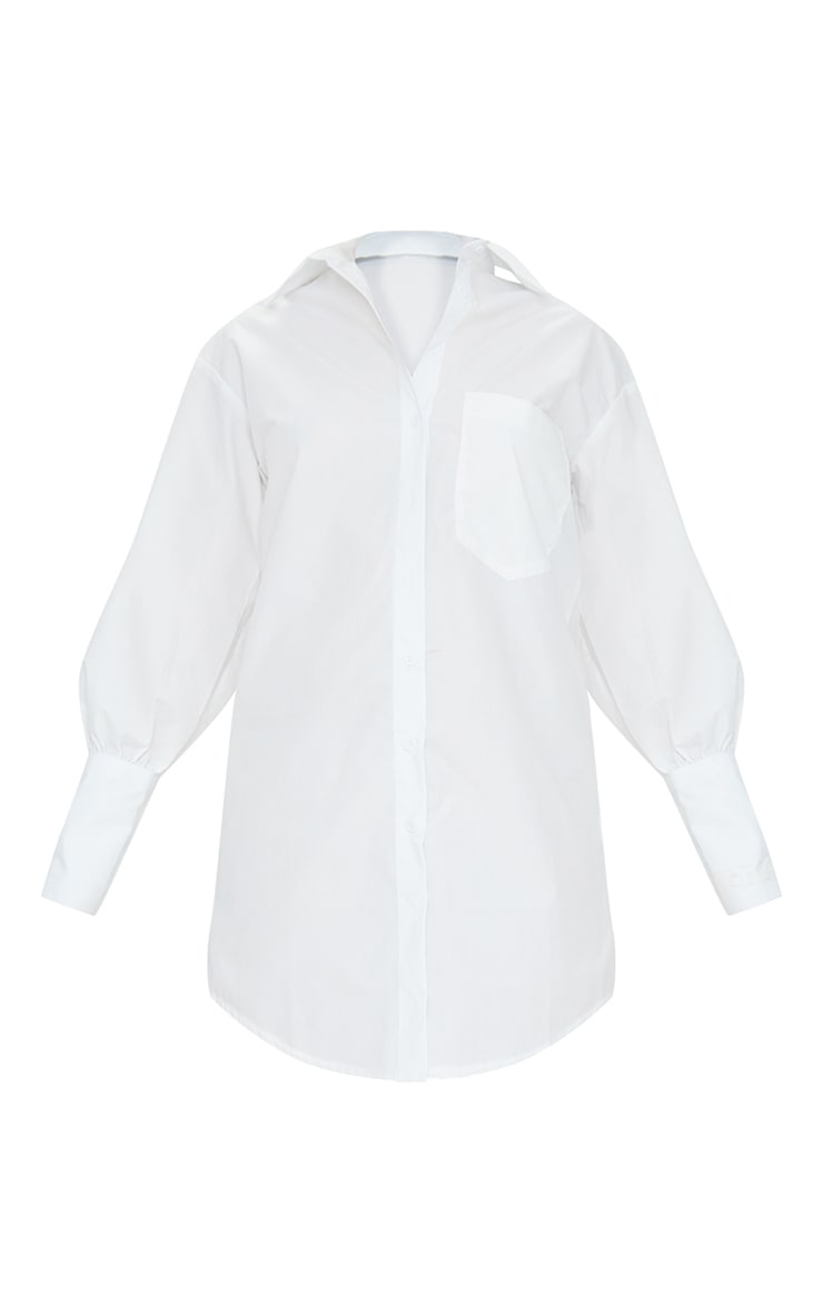 Petite Robe chemise oversize blanche à manchettes image 5