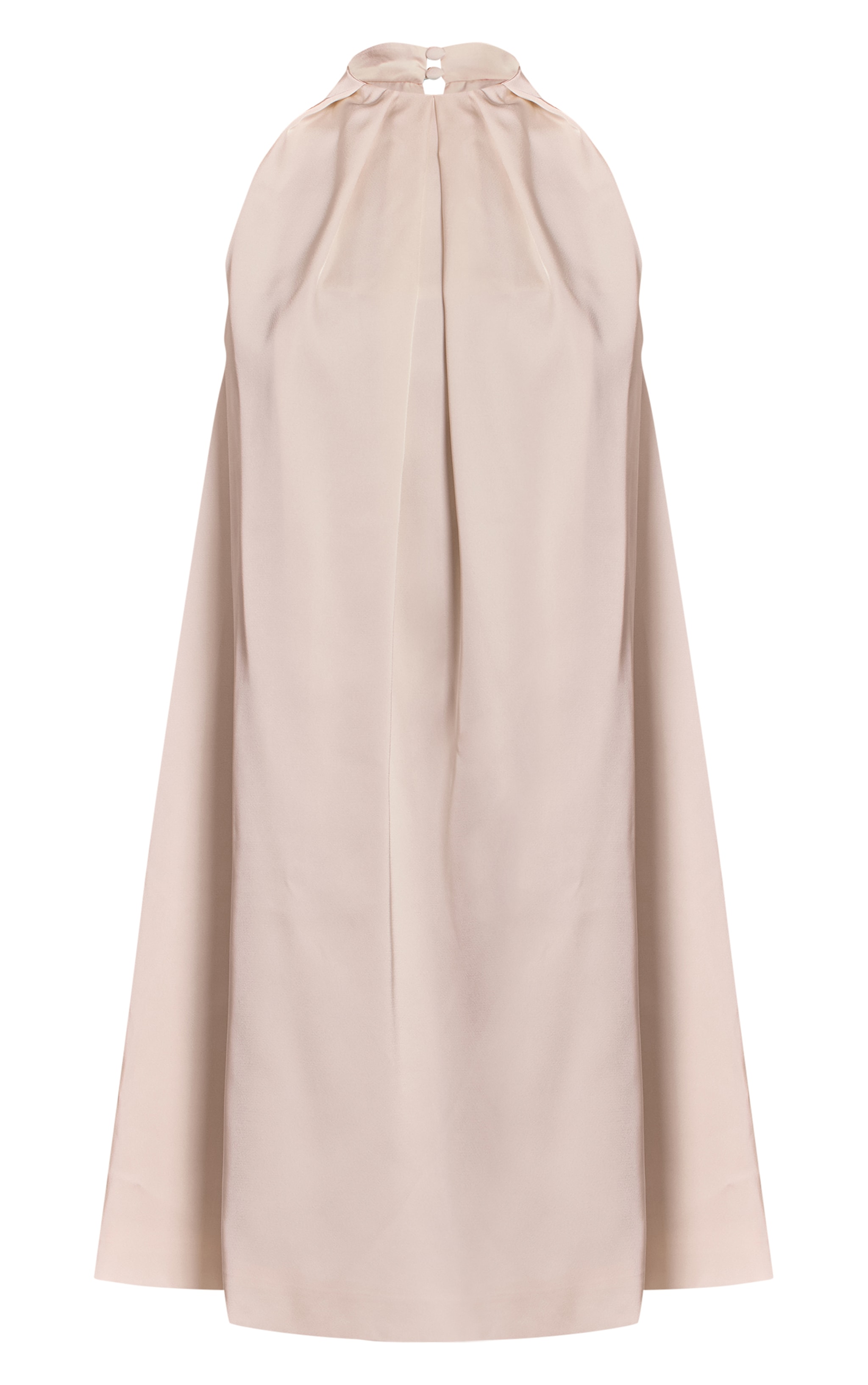 Cream Satin Halterneck Mini Shift Dress image 5