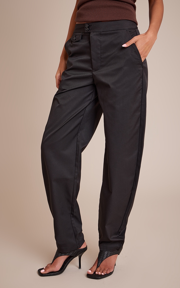 Tall Black Woven Button Pants image 2