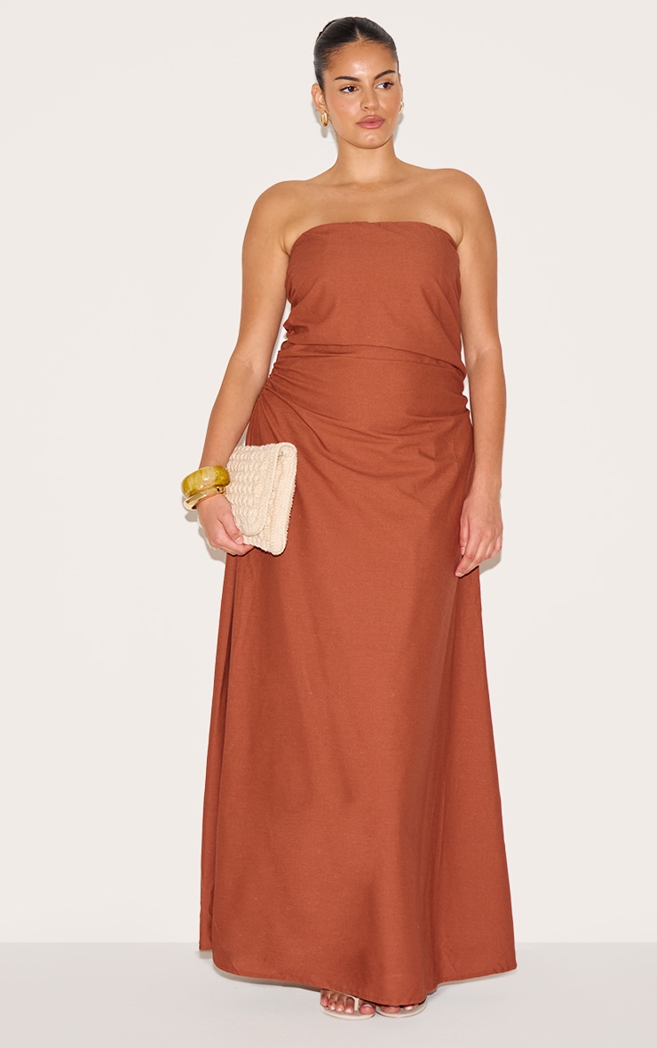 Plus Robe bustier longue rouille image 1