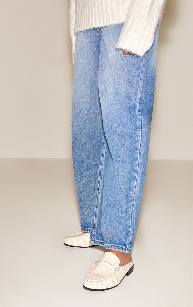 Cream Croc Loafer Mule image 1