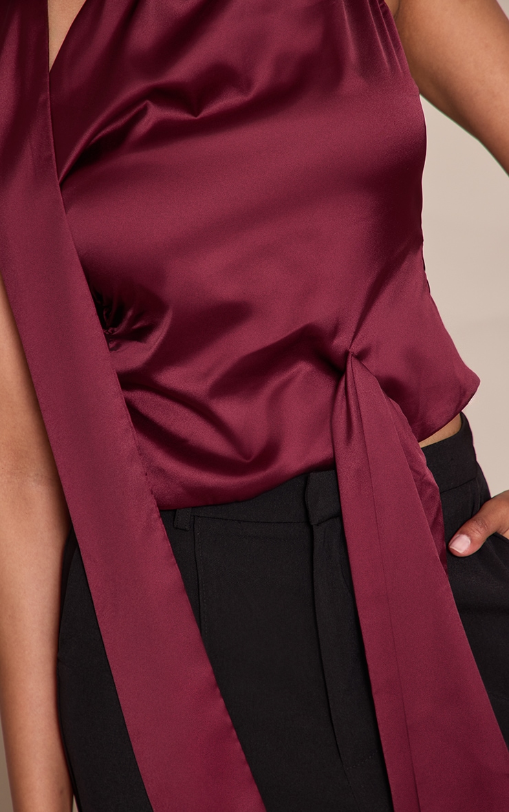 Plum Satin Drape Top image 4