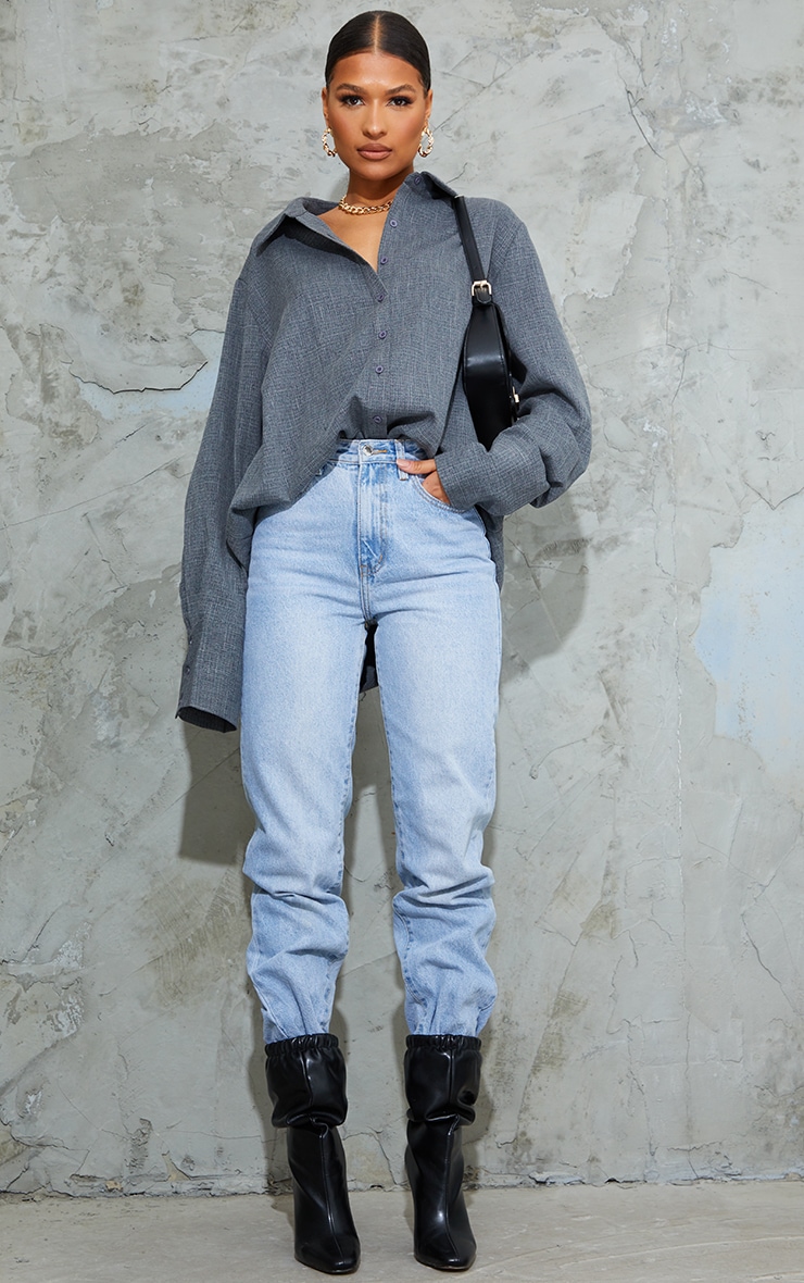 Dark Grey Oversized Cuff Shirt image 3