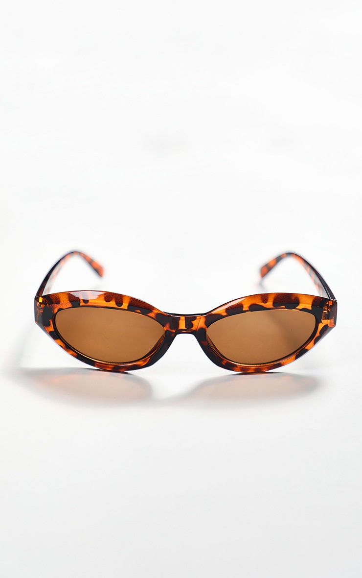 Lunettes de soleil oversize rondes marron écaille de tortue