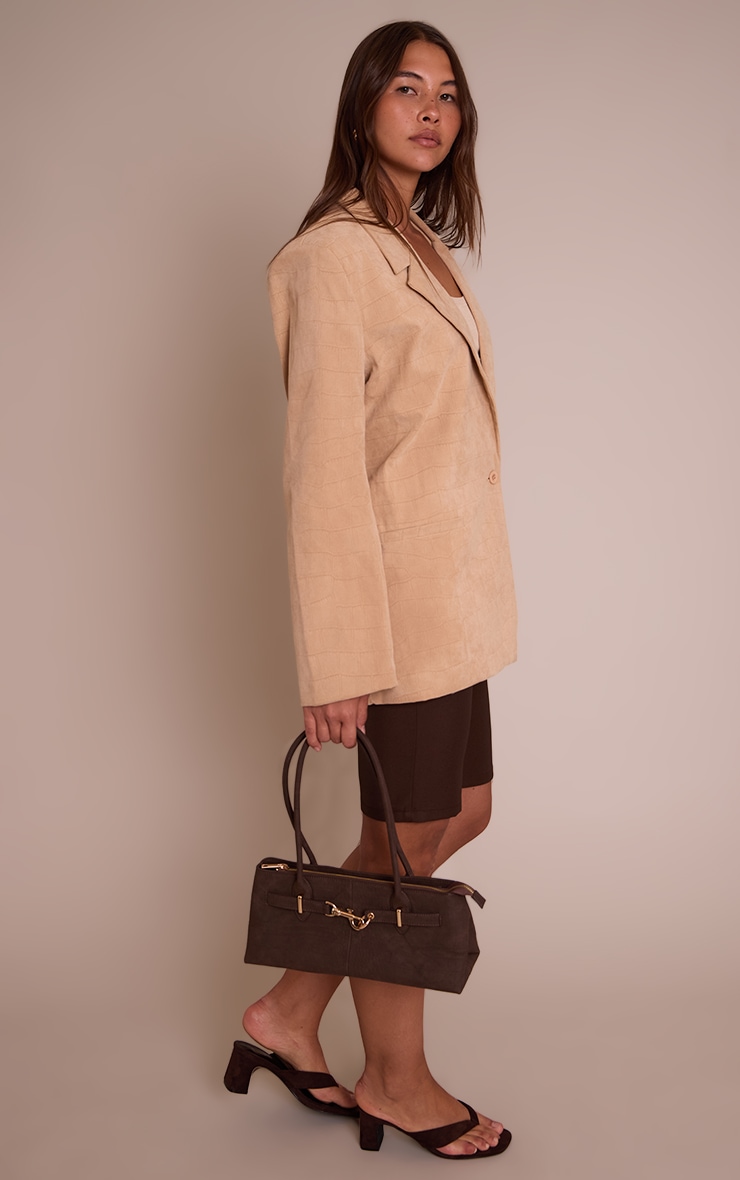Sand Croc Suede Blazer image 3