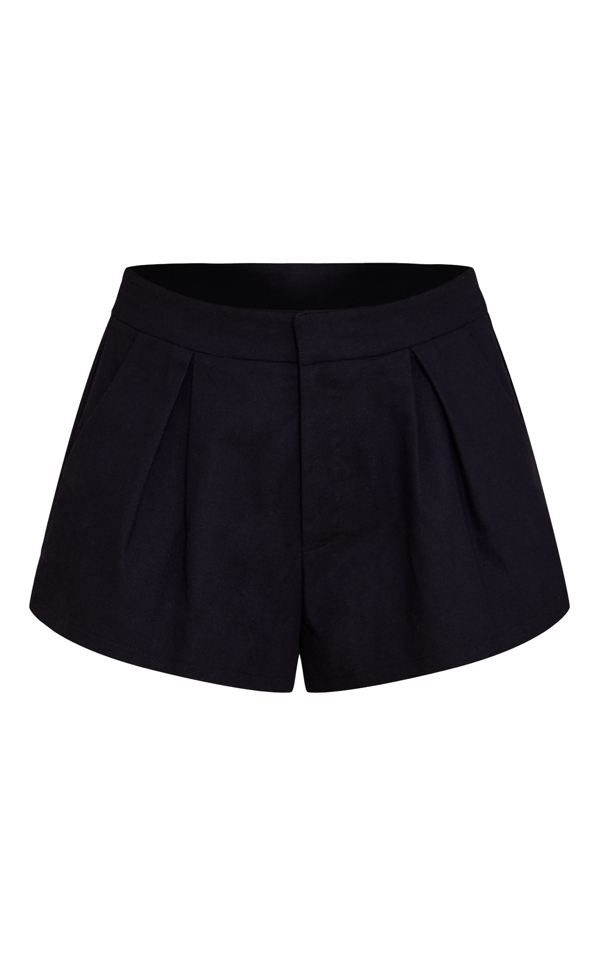 Black Woven Tailored Detail Shorts image 1