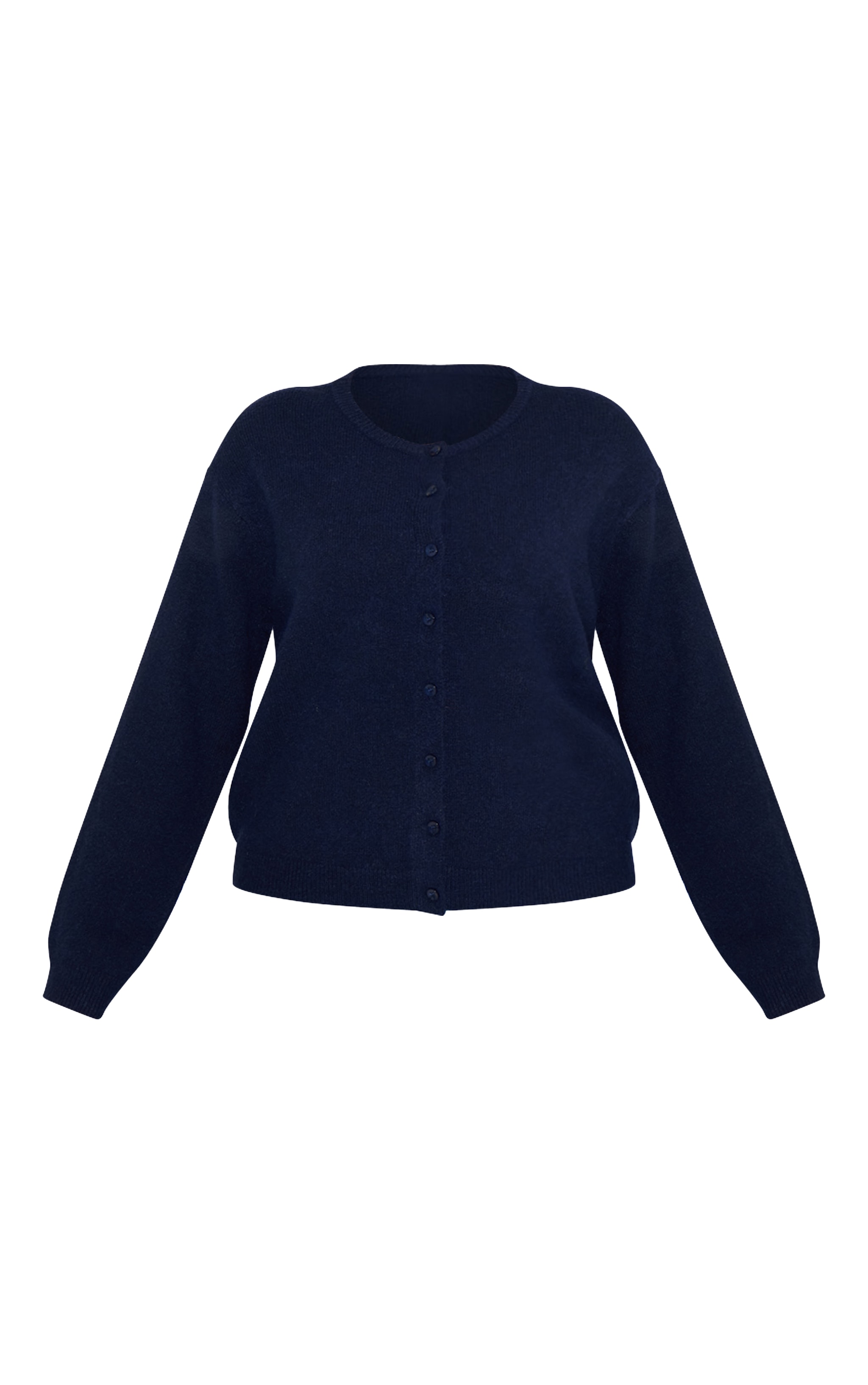 Plus Navy Knit Button Through Cardigan image 5