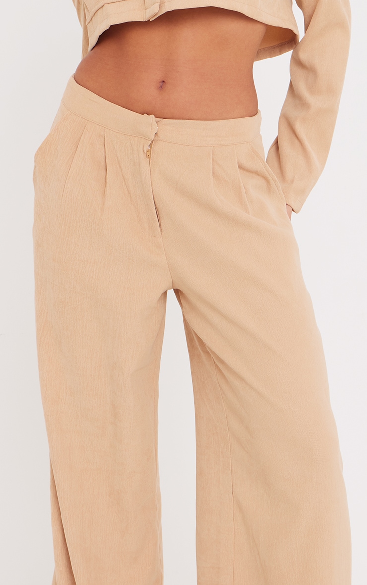 Beige Tailored Cord Oversized Wide Leg Pants image 4