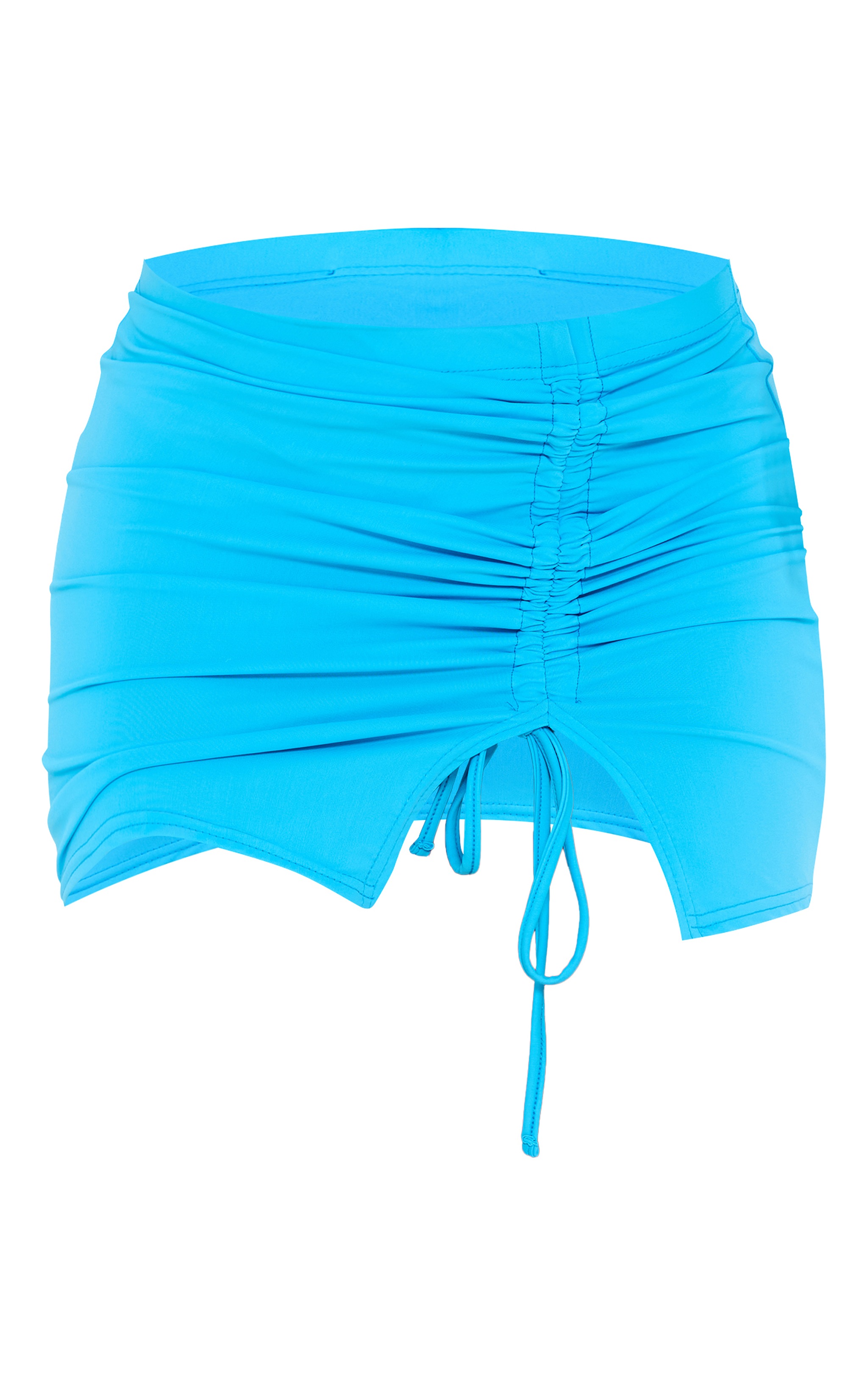 Bright Blue Matte Touch Ruched Side Mini Skirt image 6