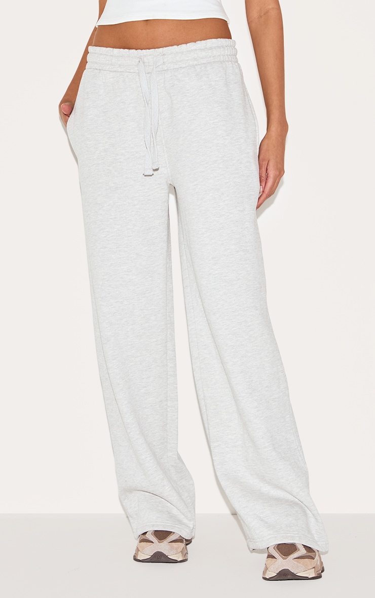 Ash Grey Premium Wide Leg Joggers image 1