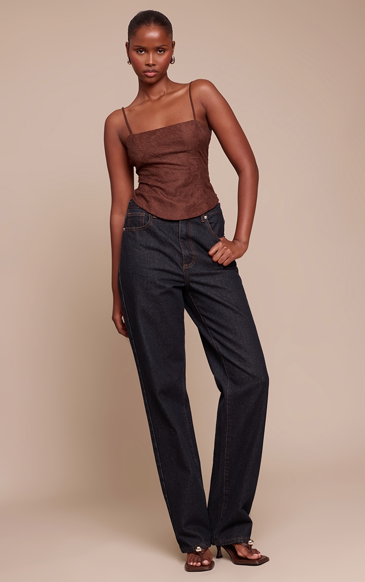 Chocolate Lace Strappy Corset image 3