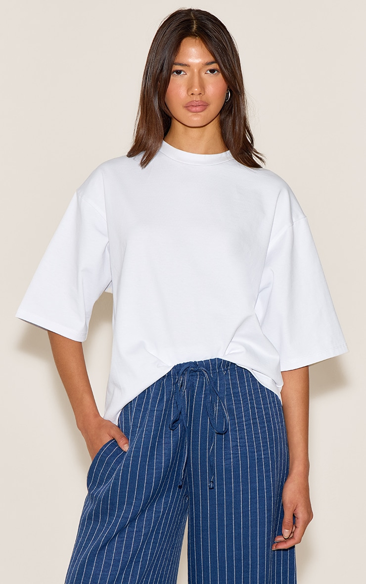 White Oversized Boxy T Shirt image 1