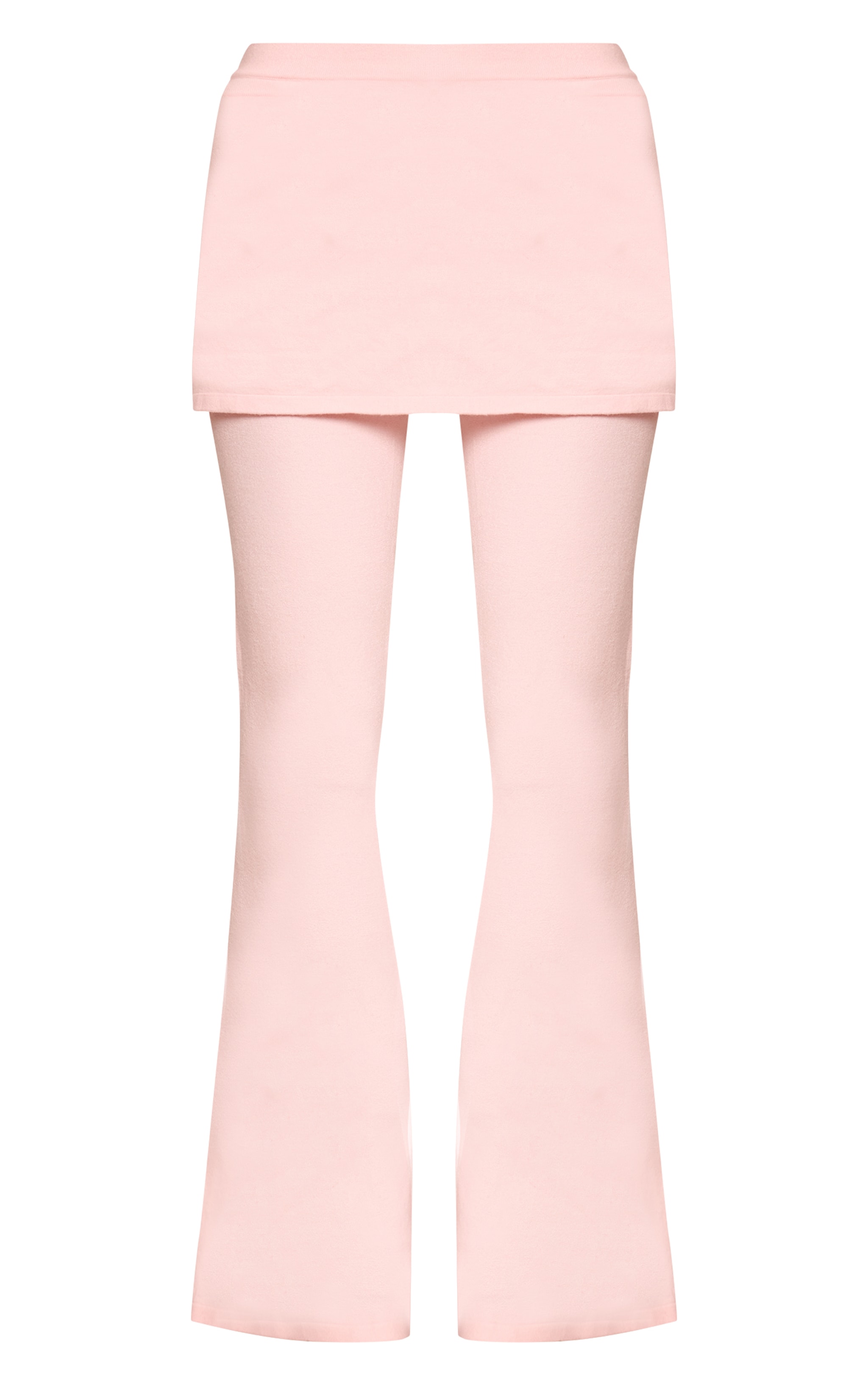 Pink Layered Detail Fine Knit Wide Leg Trouser  image 5
