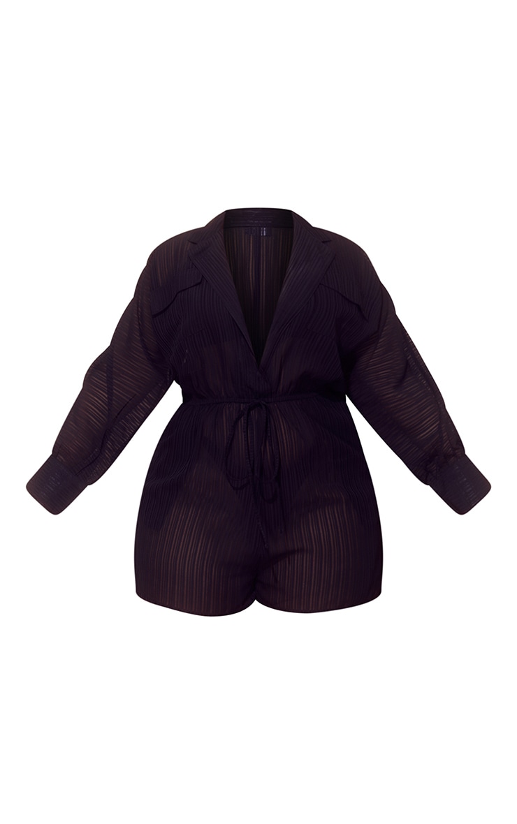 Plus Black Sheer Playsuit image 5