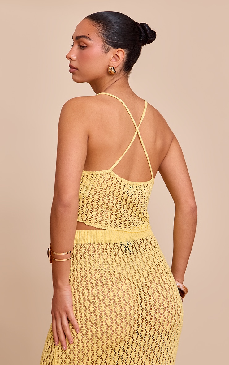 Lemon Crochet Knit Crop Top image 2