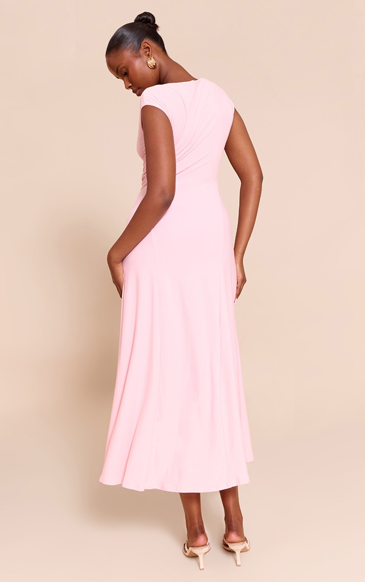 Pink Asymmetric Panelled Floaty Maxi Dress image 2