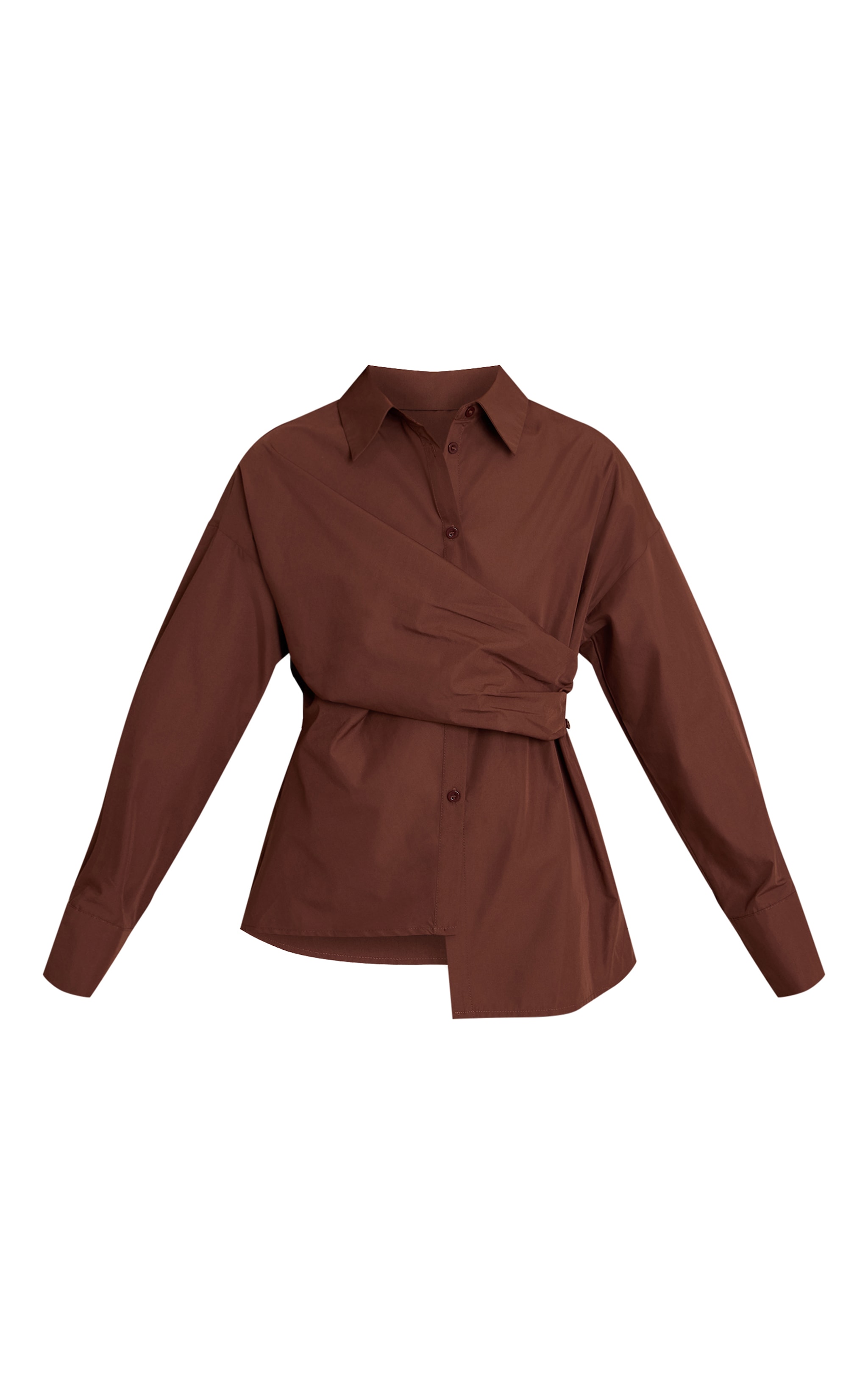 Chocolate Asymmetric Drape Shirt image 5