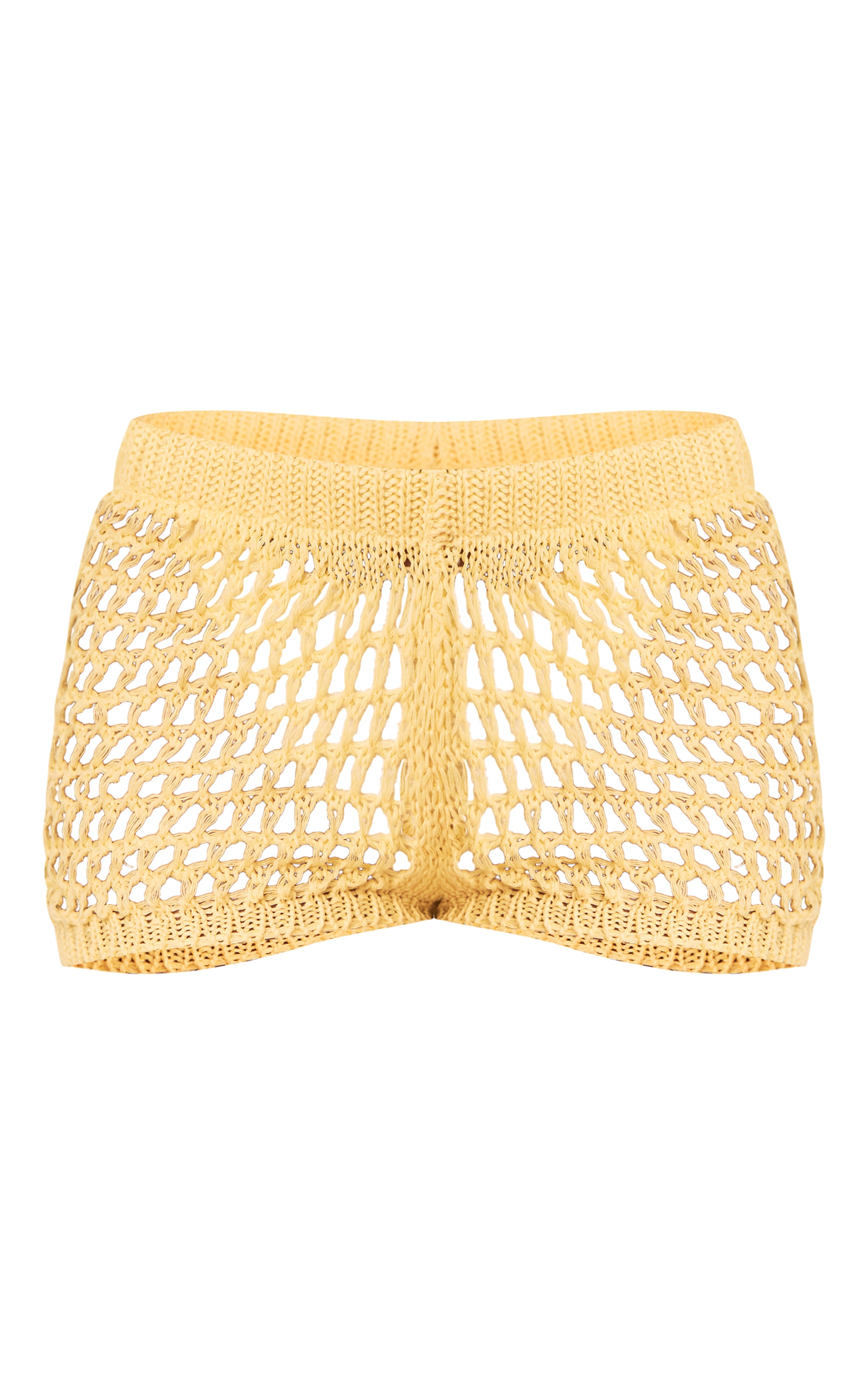 Butter Yellow Mini Crochet Beach Shorts image 6