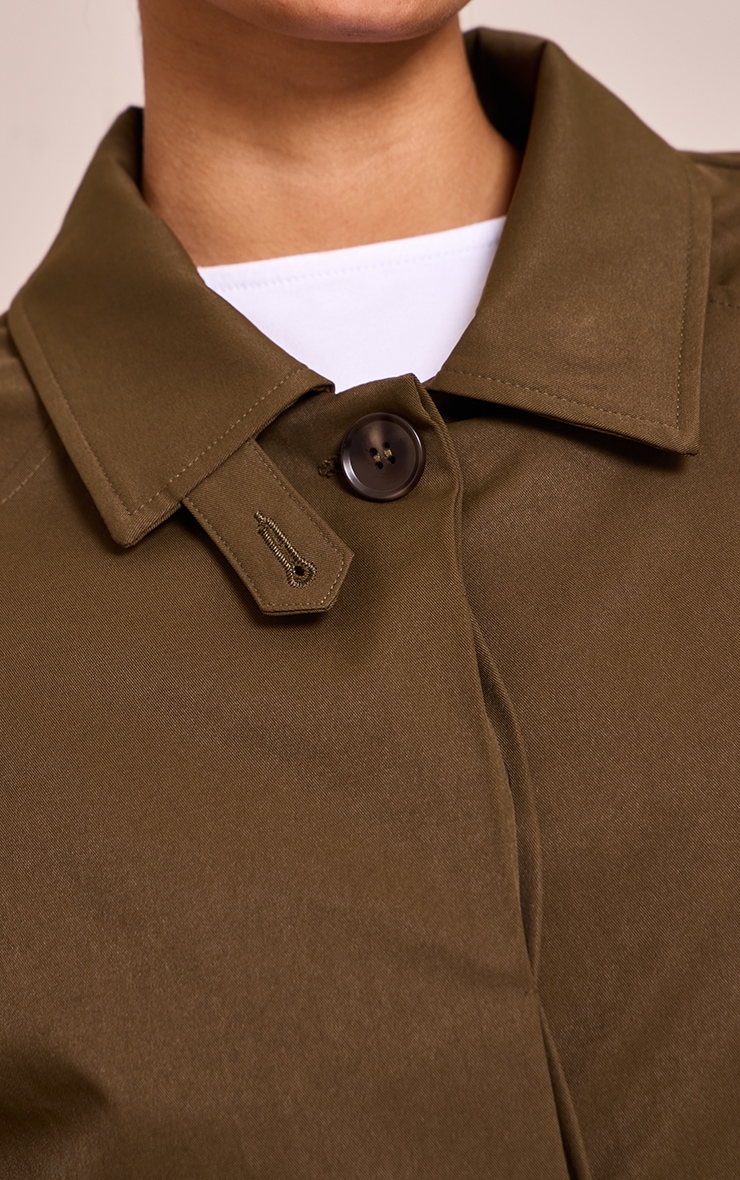 Khaki Long Sleeve Trench Style Jacket image 4