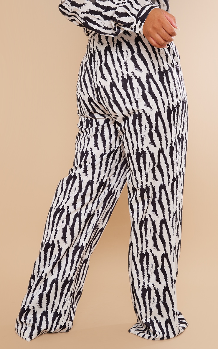 Plus Zebra Abstract Print Wide Leg Pants image 2