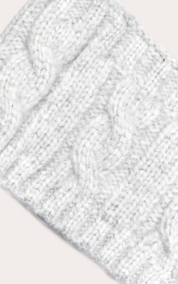 Grey Cable Knit Headband image 3