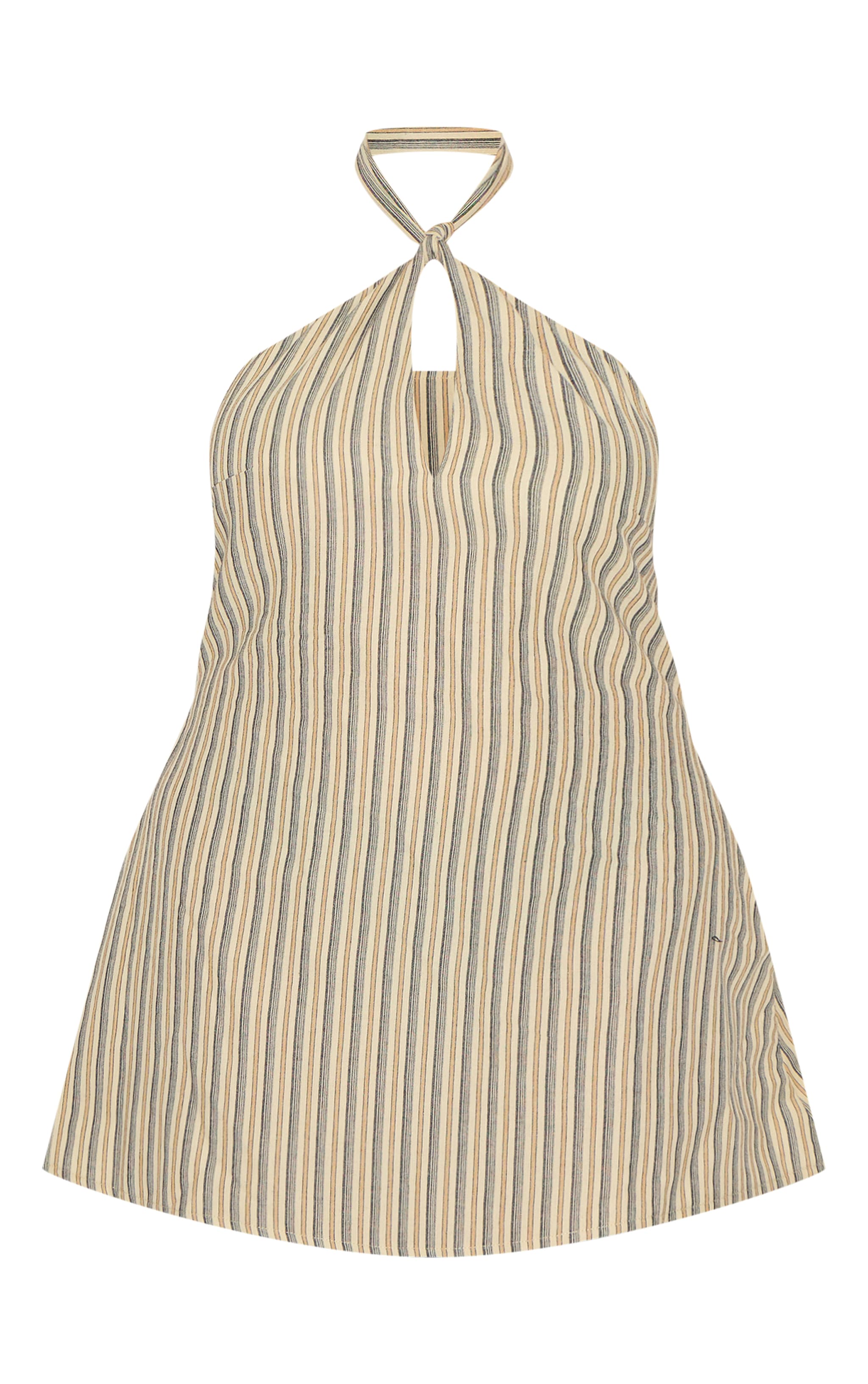 Plus Stone Striped Halterneck Shift Dress | Plus Size