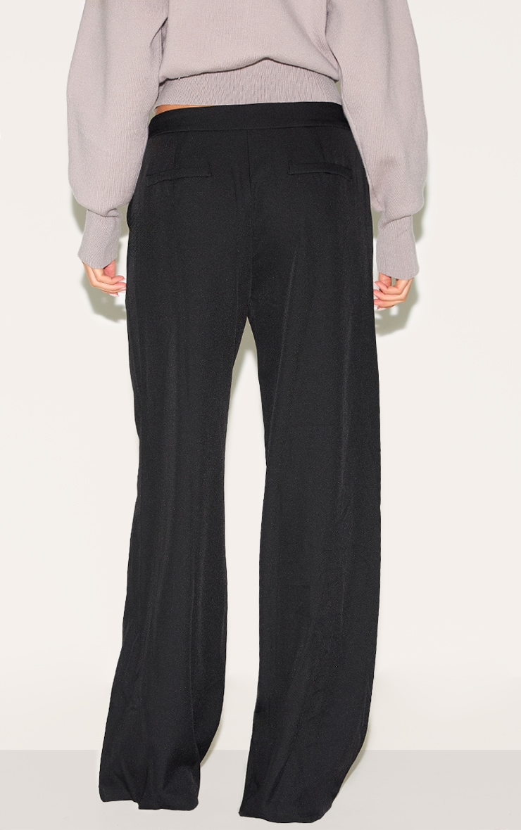 Black Adjustable Waist Tailored Pants image 3
