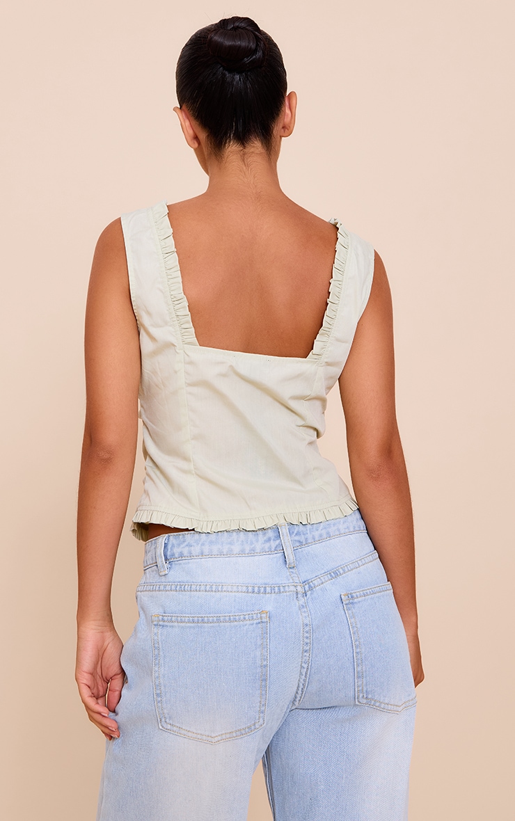 Mint Cotton Ruched Front Fitted Top image 2