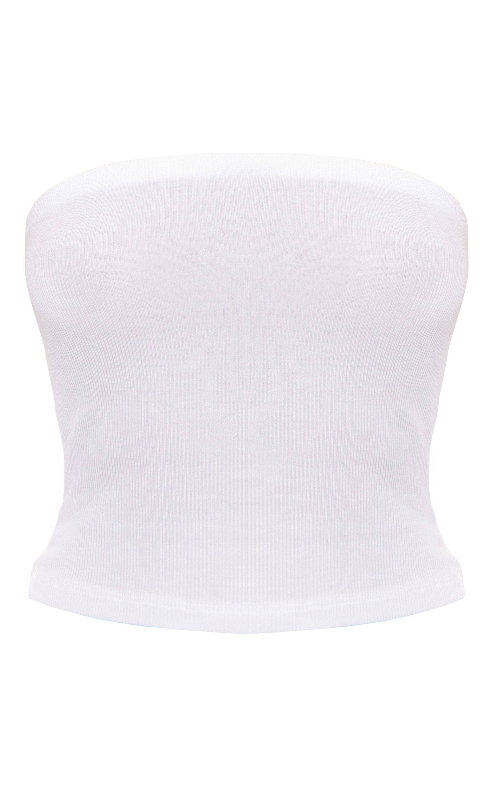 White Soft Rib Bandeau Top image 5