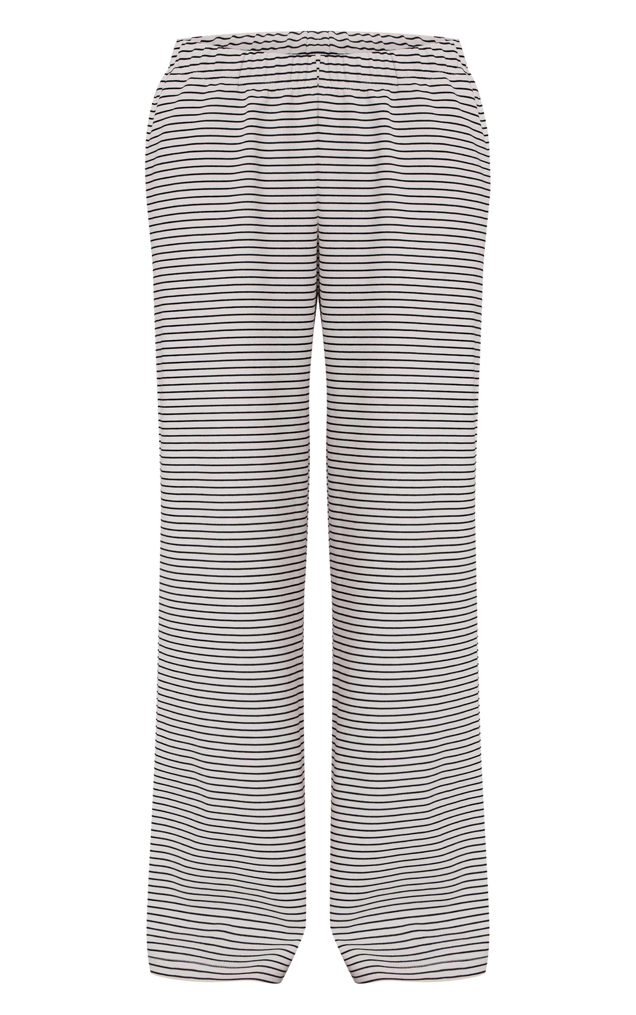 Monochrome Stripe Heavy Cotton Drawstring Wide Leg Pants image 5