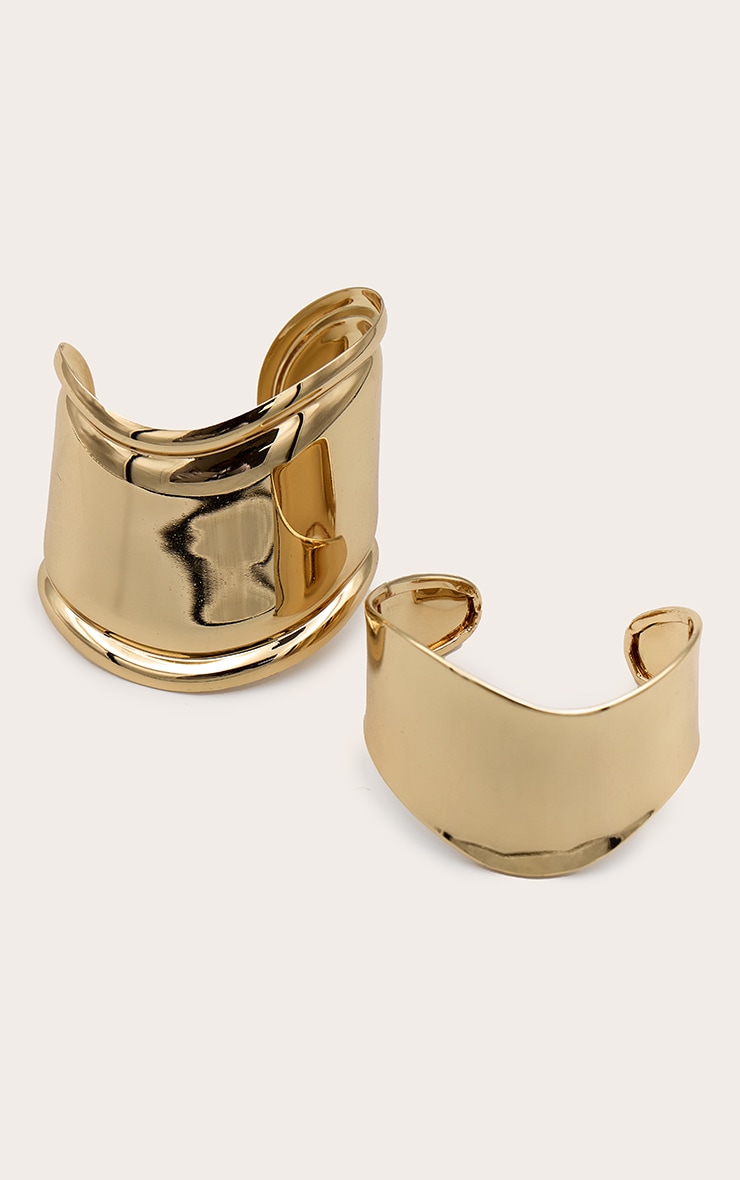 Gold Curved Bangle Set image 2