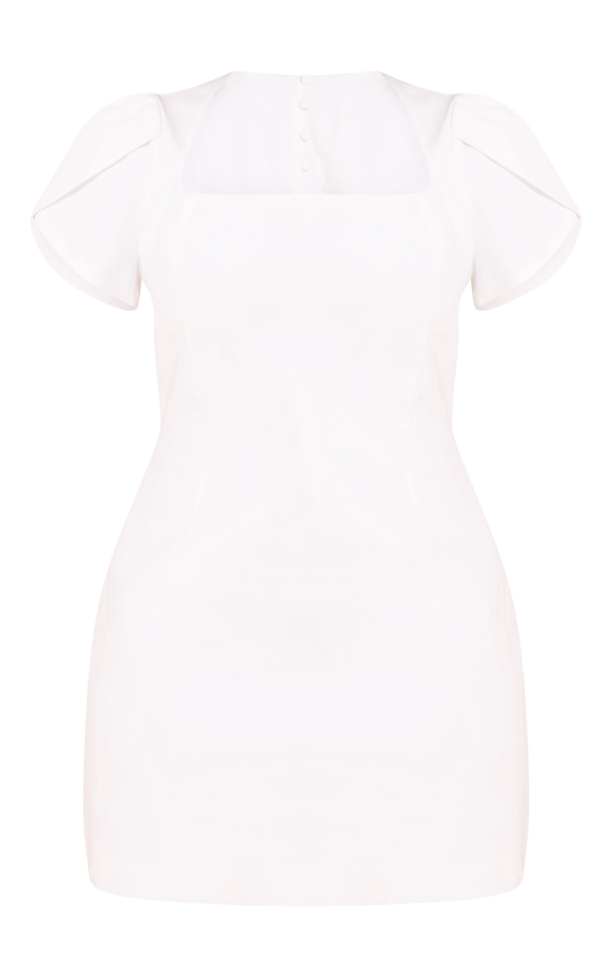 Shape White Square Neck Open Back Button Front Mini Dress image 5