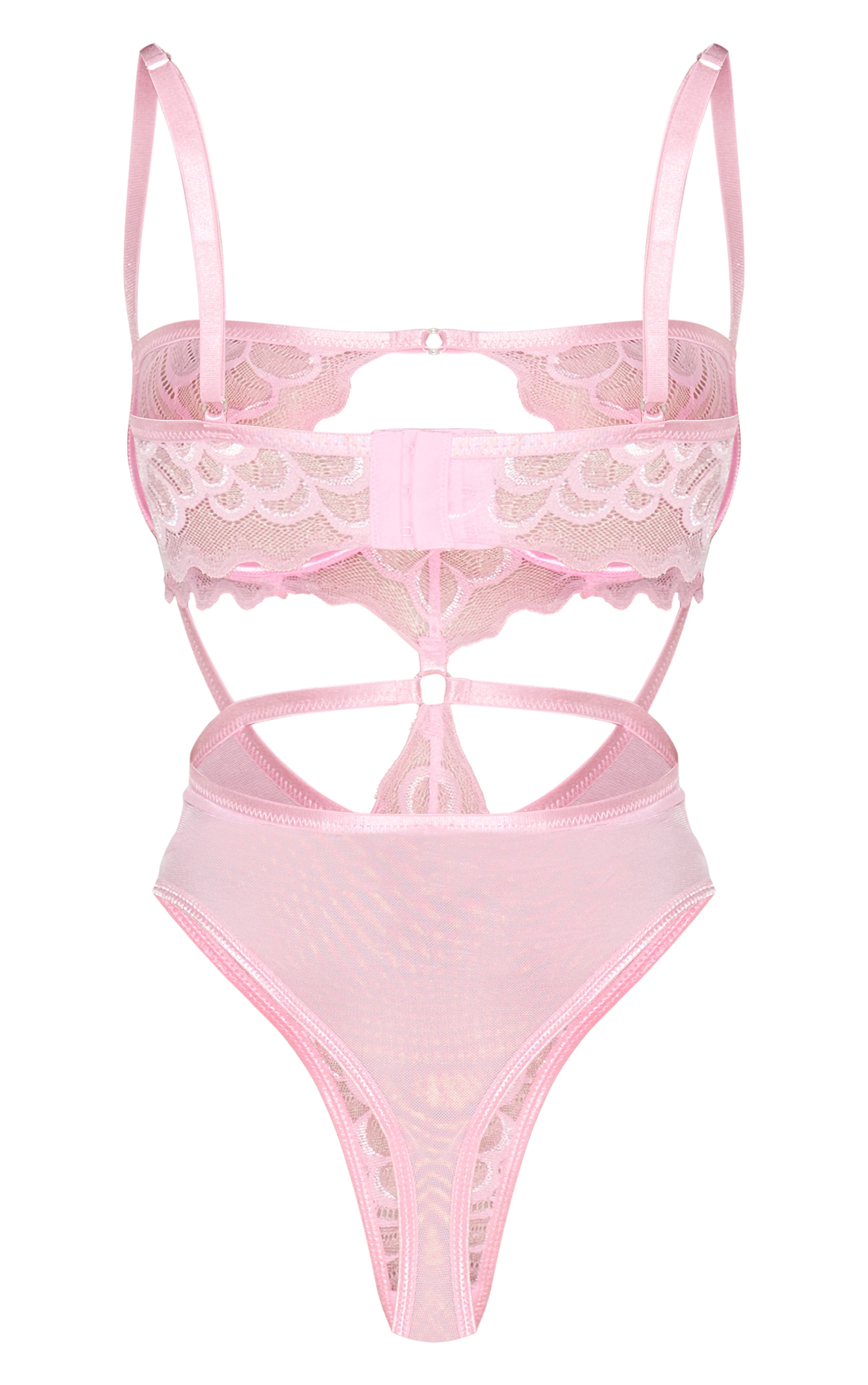 Baby Pink Underwired Cut Out Lace Body image 6