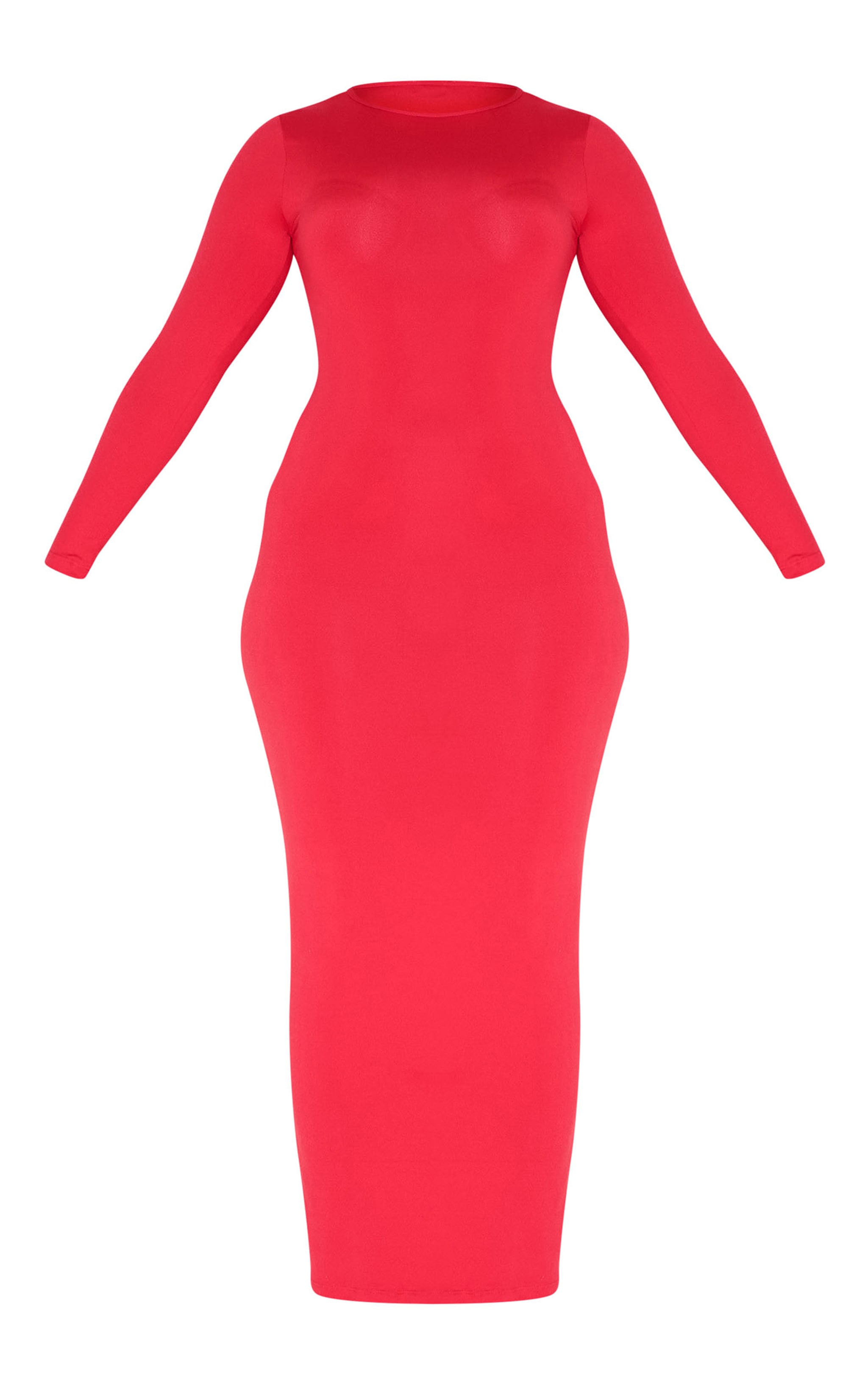 Shape Red Sculpted Long Sleeve Maxi Dress image 5