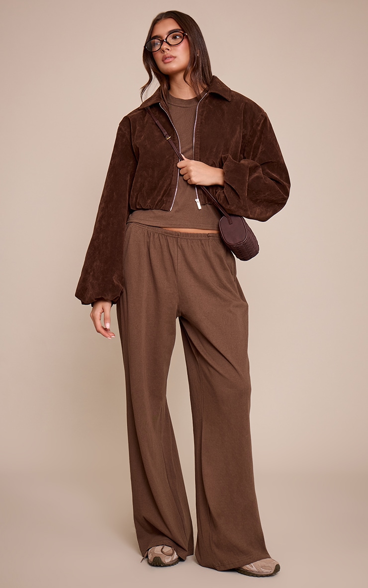 Chocolate Brown Soft Textured Relaxed Short Sleeve T-Shirt image 3