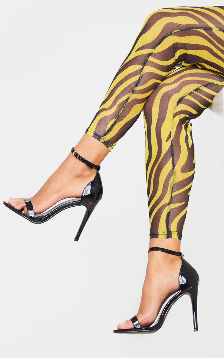 Black Patent Heeled Strappy Sandal