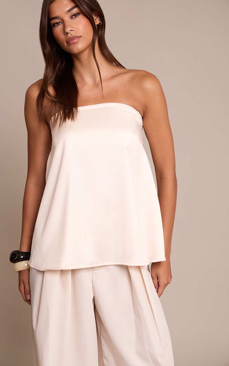 Champagne Bandeau Asymmetric Detail Top image 4