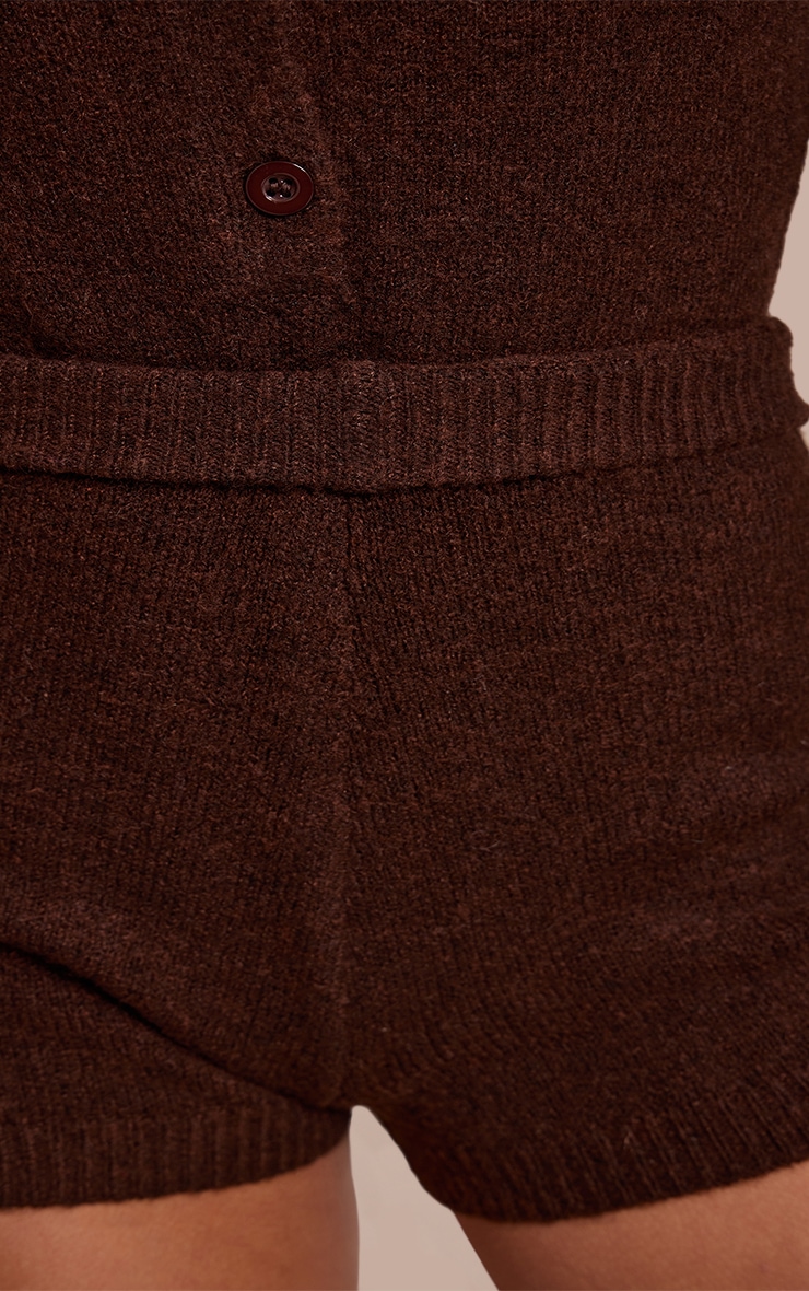 Chocolate Soft Knit Mini Hot Pants image 5