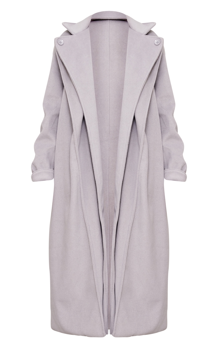 Tall Grey Maxi Length Wool Look Coat image 5